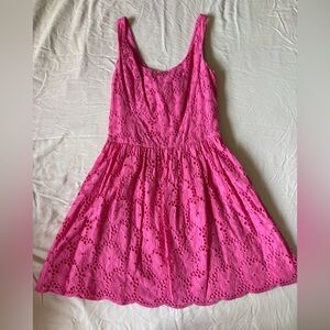 ☀️Lilly Pulitzer Pink Eyelet Fit and Flare Dress